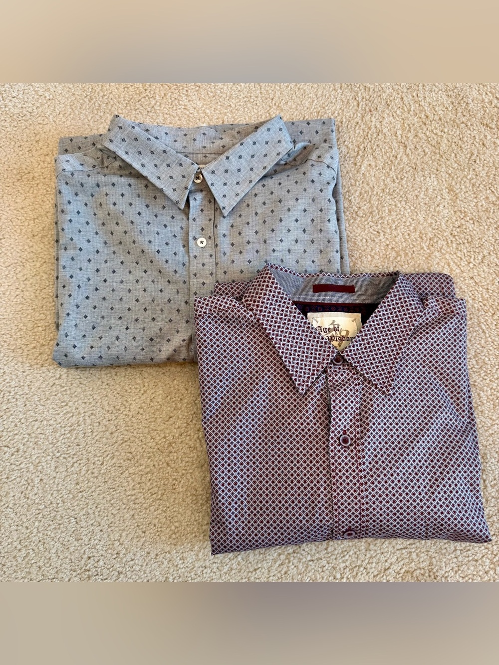 New 2 TWO Dress Shirts Button Up Bundle Size 2XL Age of Wisdom ROWM Cotton